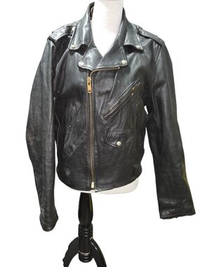 Vintage Wilsons lined biker Harley Davidson Leather Motorcycle Jacket